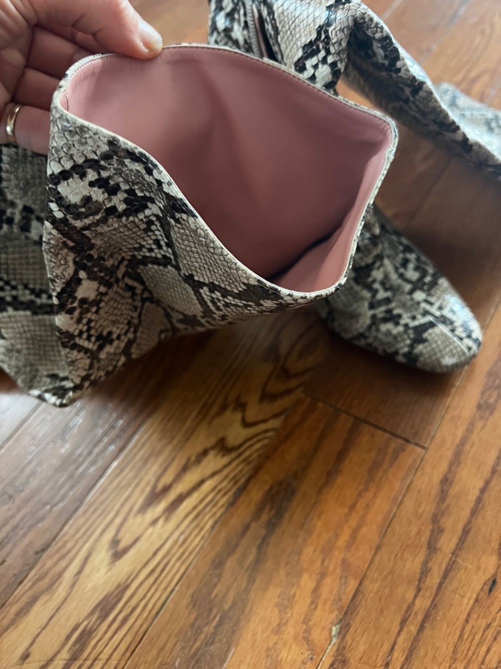 Zara Snake Print Knee-High Boots - Picture 7 of 7